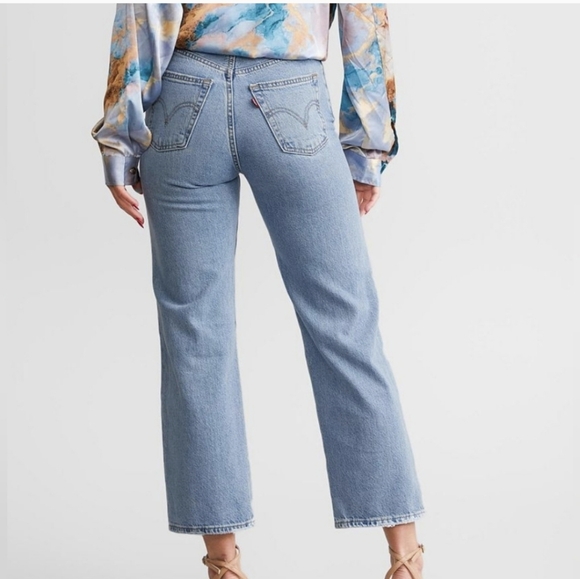 Levi's Ribcage Straight Jeans Hang Up Sz 27 - Picture 3 of 16